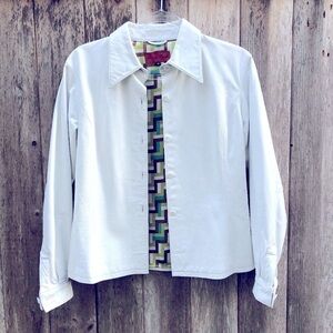 Nicola Berti Vintage White Leather Jacket Medium